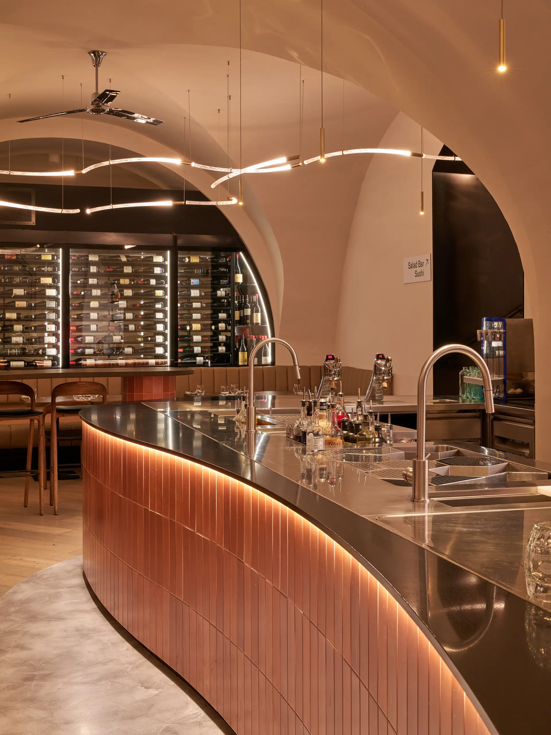 Bar and sushi area at Brasileiro restaurant.